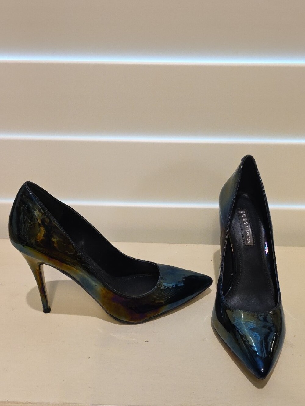 BCBG Iridescent Black and Blue Pointed-Toe Stiletto Pumps - Picture 2 of 5